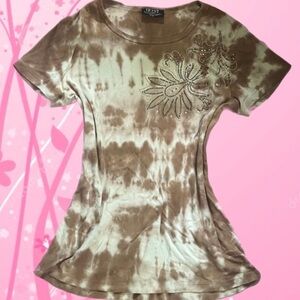 Vintage Y2k 2000’s Tryst By Matthew Bedazzled Brown Shirt Cottage Fairy